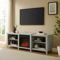 Utilitiesutilidades 69 in. Ronin Low Profile TV Stand with Fireplace, Whitewash UT3047730